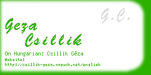 geza csillik business card