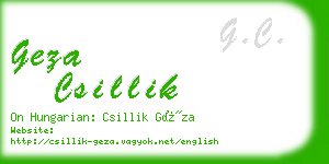geza csillik business card